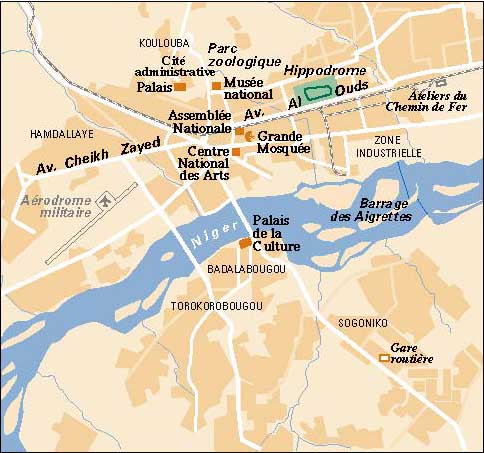 Kaart van Bamako
